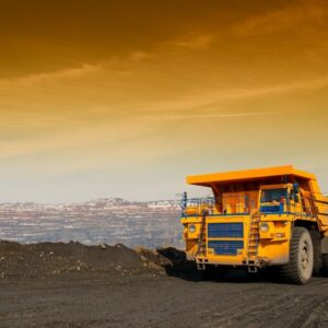 Truck, delivery by the motor transport of iron ore from a pit